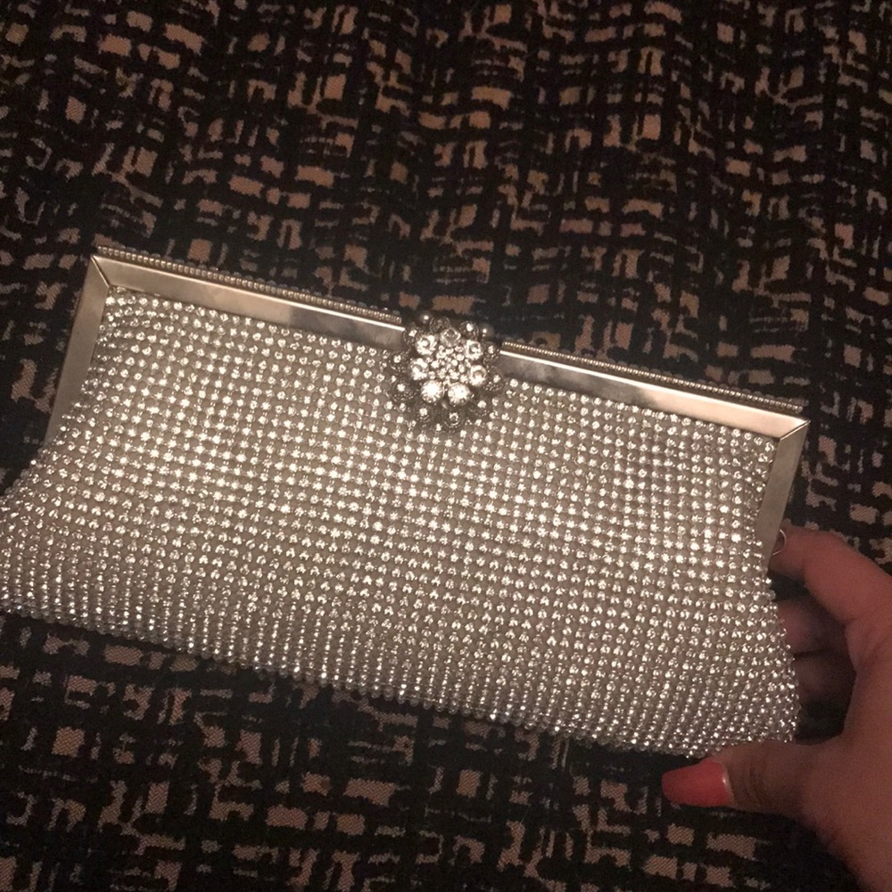 Silver Rhinestone Clutch